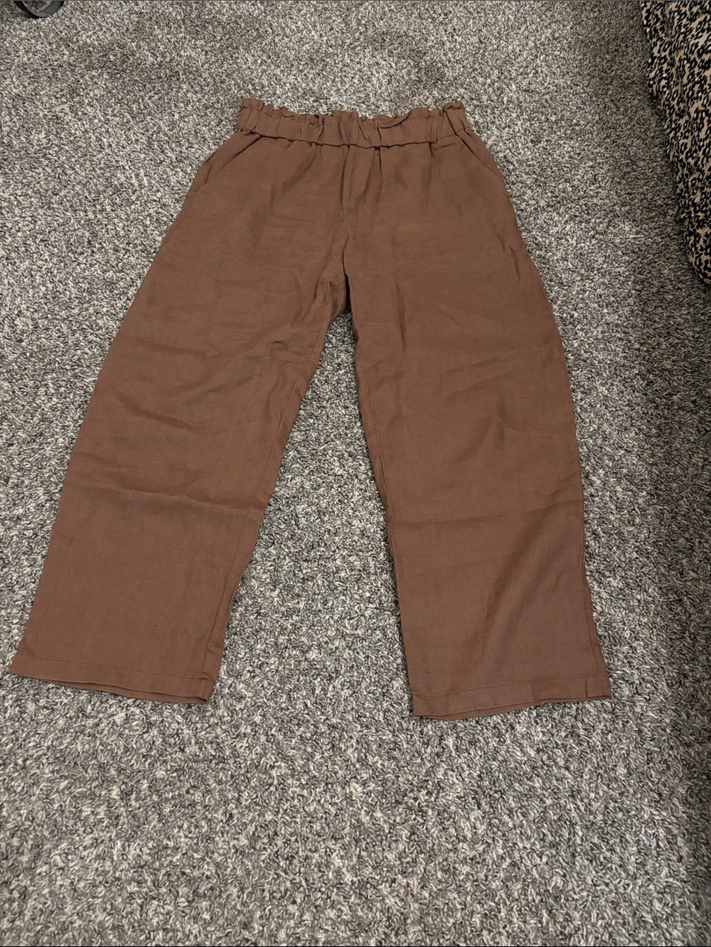 Seed linen pants pockets brown 8 fall casual boho minimal basic lightweight Y2K